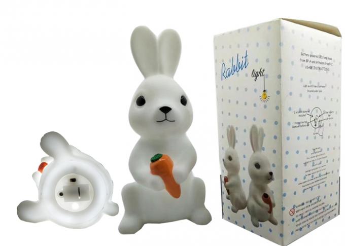 Diseño lindo con pilas de la luz de la noche del conejo de conejito LED para el juego de los niños