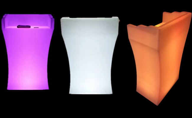 Colores modificados para requisitos particulares del mostrador de recepción de la impresión LED del logotipo que cambian para la exposición de la noche
