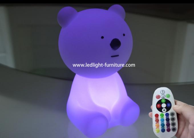 Lámparas de mesa adorables sin cuerda de la luz de la noche del oso del resplandor del LED/de la luz de la noche de los niños