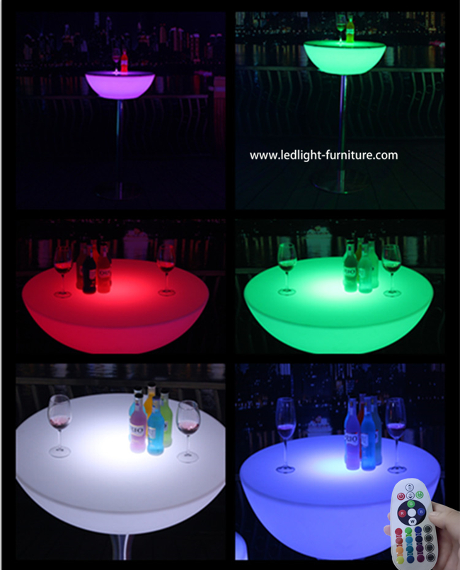 Iluminación plegable encima de la tabla de cóctel del LED/de la mesa de centro interactiva del LED con el top del vidrio