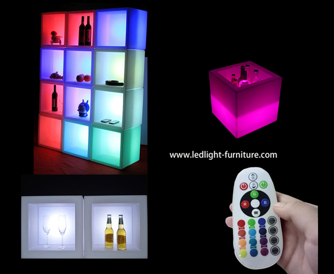 Refrigerador recargable del cubo de hielo de la luz los 40cm del cubo del polietileno LED para la exhibición de la botella