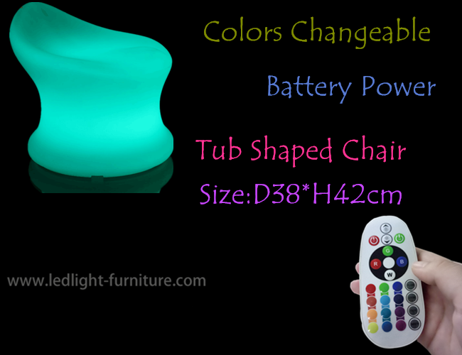 La tina multi de los colores formó la silla de la barra del LED con pilas para el salón/el club nocturno