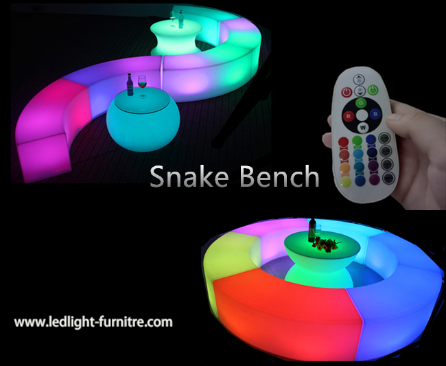 Banco portátil de la luz de la serpiente LED recargable para la decoración al aire libre del partido