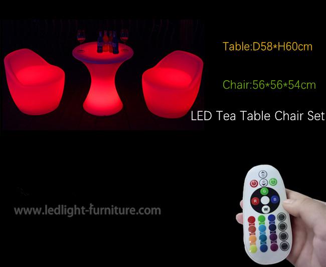tabla y silla de la barra del presumido LED de la altura de los 60cm pequeñas con con base metálica robusto y el soporte