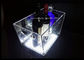 Cubo de hielo transparente de acrílico modificado para requisitos particulares del LED con la luz colorida y dos manijas proveedor