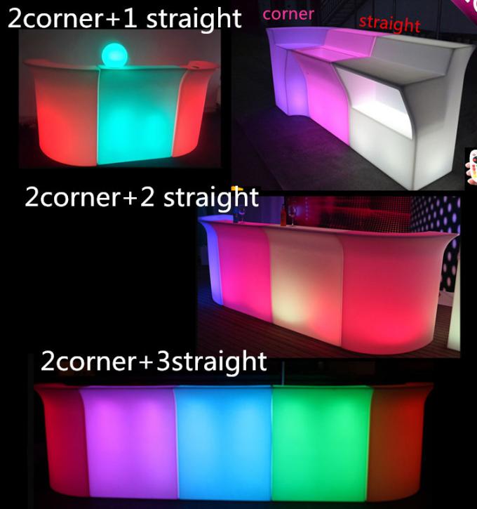 Prenda impermeable recta popular del contador de la barra del LED 16 colores que cambian para el alquiler del partido