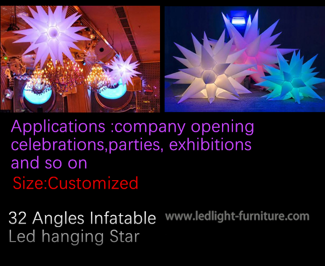 Las decoraciones inflables hermosas de la estrella de la luz/de la ejecución del LED se encienden para el techo