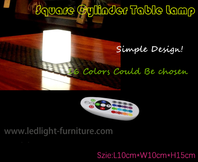 La luz inalámbrica del cubo del cuadrado LED, con pilas enciende para arriba colores multi de la tabla del cubo