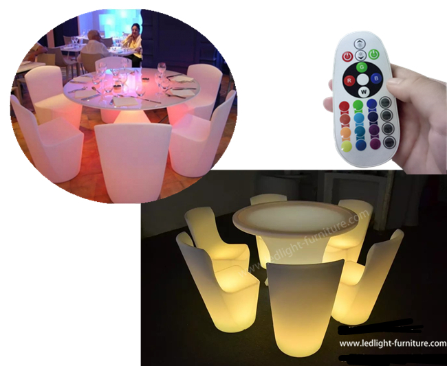 Silla de la barra del restaurante LED/sillas de cena al aire libre que brillan intensamente con la manija portátil