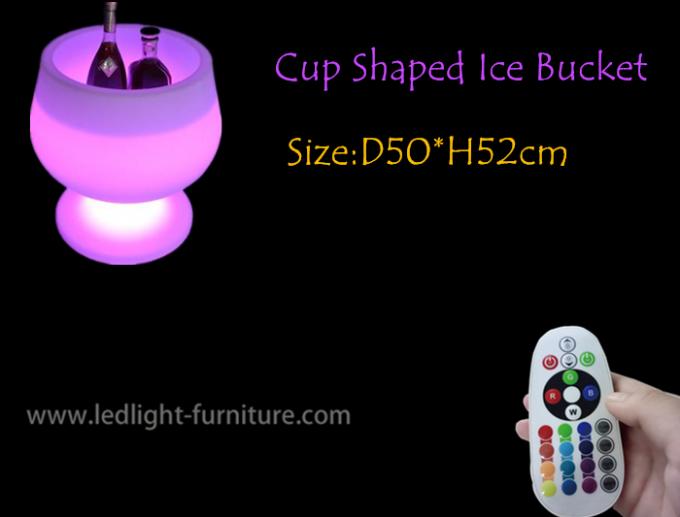 La taza del cubilete formó el cubo de hielo del LED/enciende para arriba el cubo de vino para el tenedor de botella