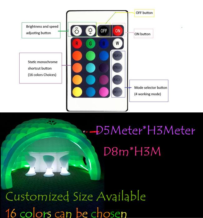 Prenda impermeable inflable redonda de la tienda de la CA 110V-240V RGB LED con el ventilador del poder más elevado
