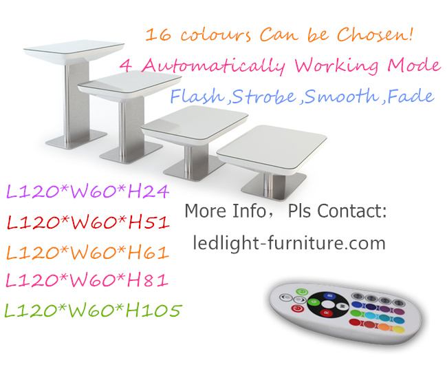 Muebles al aire libre iluminados alquiler de 16 colores con los materiales inofensivos