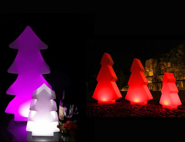 Lámpara de pie formada árbol plástico del LED con pilas para la decoración al aire libre de la Navidad