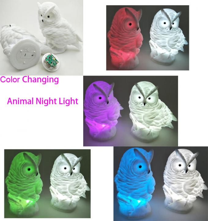 Los colores que cambiaban la luz animal de la noche del búho LED/llevaron se encienden para arriba juegan
