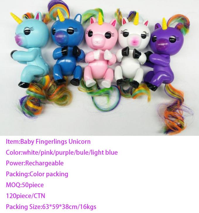 Unicornio interactivo del bebé del LED de la luz recargable de la noche con la grabación de sonidos