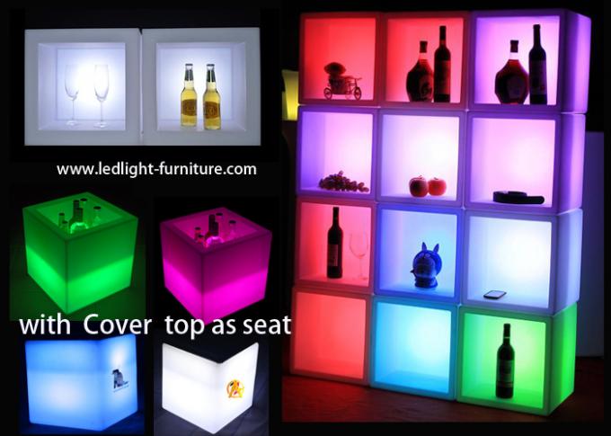 cubo de hielo abierto de la barra de la parte posterior del cubo de la luz del cubo de los 40X40X40cm LED para la exhibición de la bebida